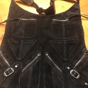 Black suede Balenciaga shoulder bag